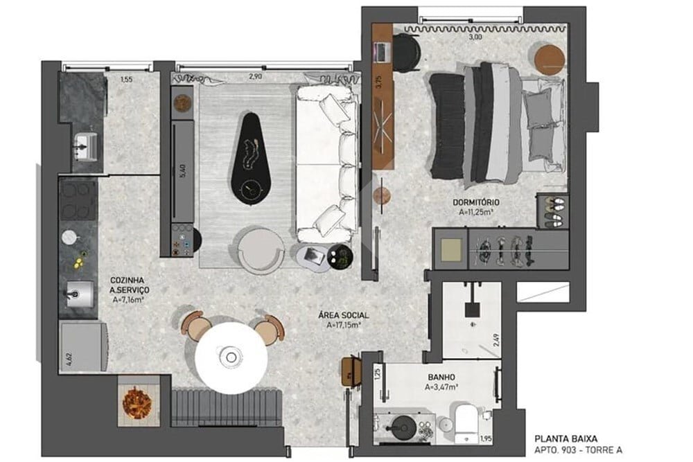 Apartamento com 47m², 1 dormitório, 1 vaga, no bairro Passo da Areia em Porto Alegre para Comprar